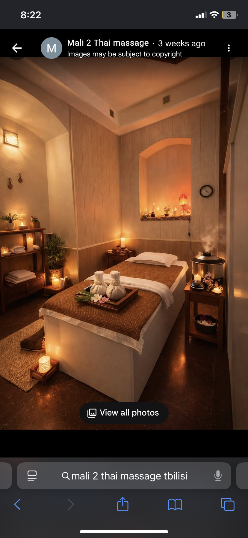 Candlelit Thai massage room